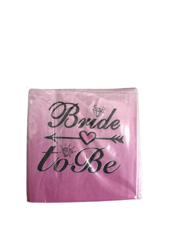 BRİDE TO BE SİYAH PEMBE PEÇETE 16 LI