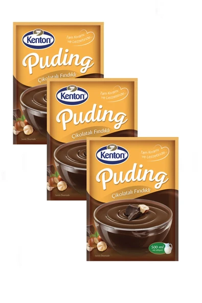 Kenton Puding Çikolatalı Fındıklı 100 gr. x 3 Adet