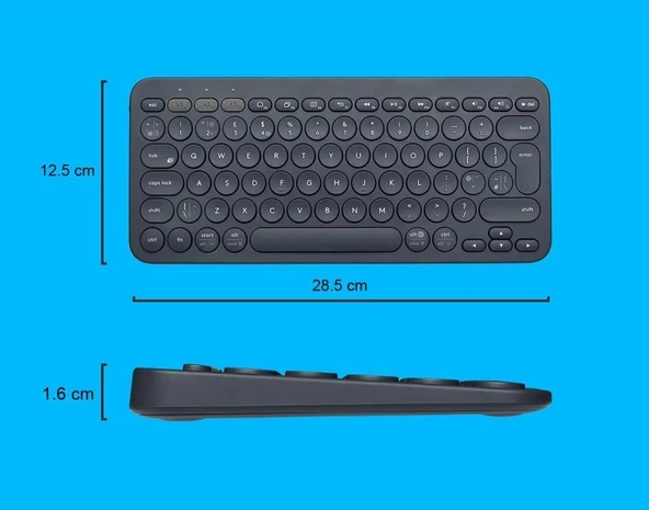 Lenovo Tab P11 ZABF0398TR 11.5" Uyumlu Kablosuz Bluetooth Pilli Klavye Mouse Seti - Siyah - 3