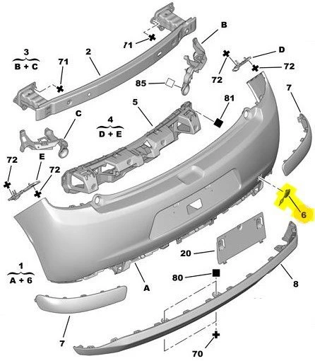 Citroen C3 Arka Tampon Çeki Kapak (2009-2015) 1.4, 1.1, 1.6 VTI, 1.4 VTI, 1.2 VTI, 1.4 HDI, 1.6 HDI 7422F7