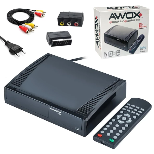 AWOX LOGİX Kasalı Mini Uydu Alıcı Dijital Scart + Rca