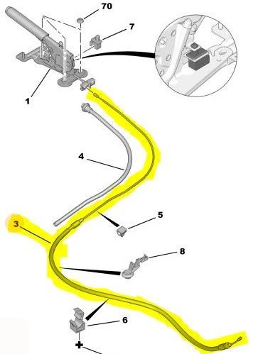 Citroen C3 Arka El Fren Teli (2009-2013) 1.6 VTI, 1.4 HDI 474660 ürün görseli