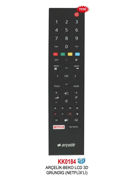 ARÇELİK NETFLİX TUŞLU LCD TV KUMANDA