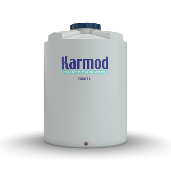 2000 Litre Polietilen Dikey Su Deposu - Beyaz