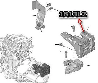 Citroen C-Elysee Motor Takoz Sol (2012-2022) 1.2 VTI, 1.6 VTI 9810216980 - 2