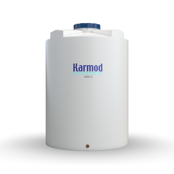 3000 Litre Polietilen Dikey Su Deposu - Beyaz
