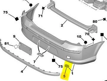 Peugeot 407 Arka Tampon Çeki Kapak (2004-2011) 2.0, 1.6 HDI, 2.0 HDI 7414FT - 3