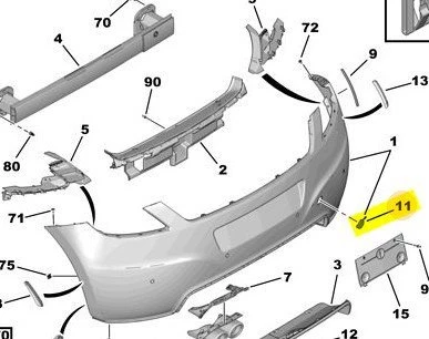 Peugeot Rcz Arka Tampon Çeki Kapak (2010-2013) 1.6 L THP 7422R1