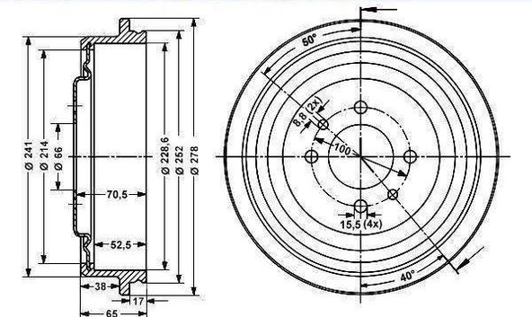 Renault Megane Arka Fren Kampanasi (1995-2003) 1.4, 1.6 8200256121 - Resim 3