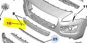 Peugeot 3008 Ön Tampon Çeki Kapak (2013-2016) 1.6 HDI 1611182680