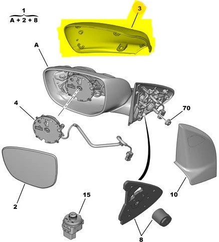 Citroen C-Elysee Kapi Ayna Kapak Sol (2012-2022) 1.2 VTI, 1.5 HDI, 1.6 HDI, 1.6 VTI 1609065080 - Resim 3