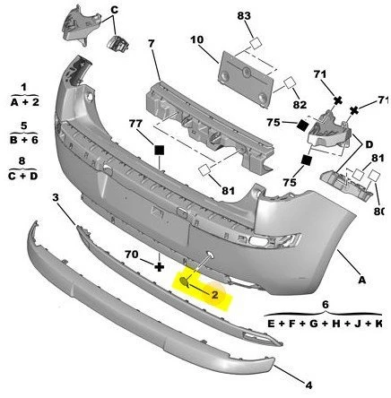 Citroen C4 Arka Tampon Çeki Kapak (2004-2011) 1.6, 1.4, 1.6 HDI 7414JZ