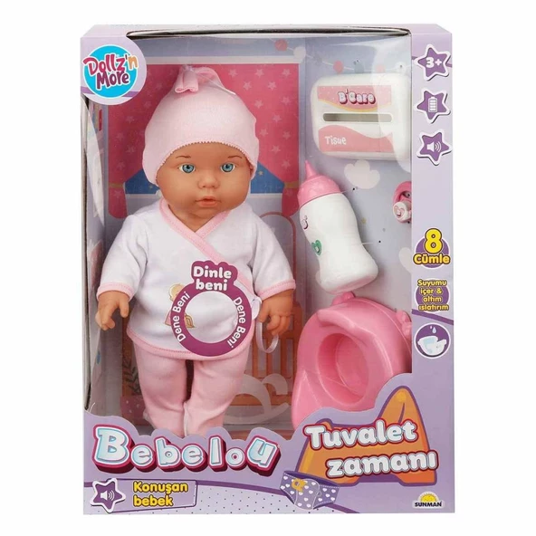 30011 Bebelou Tuvalet Zamanı Sesli Bebek Seti 35 cm -Sunman - 1