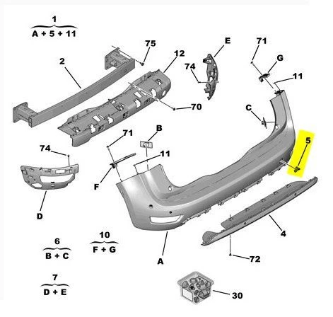 Citroen C4 Picasso Arka Tampon Çeki Kapak (2013-2019) 1.6 HDI 1609617580