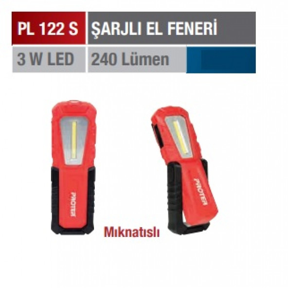 Proter PL 122 S Şarjlı El Feneri Lambası