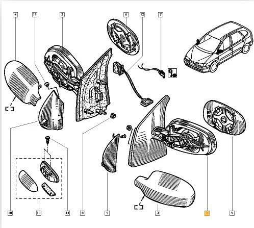Renault Megane Scenic Kapi Aynasi Sol (1996-1999) 1.9, 2.0, 1.6 7700841655