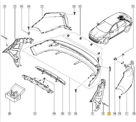 Renault Megane Sport Tourer Arka Tampon Çeki Kapak (2009-2016) 1.4, 1.6, 1.5 DCI, 1.6 DCI 511650363R - Resim 2