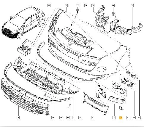 Renault Megane Ön Tampon Çeki Kapak (2009-2012) 1.4, 1.6, 1.5 DCI 511800001R - Resim 2