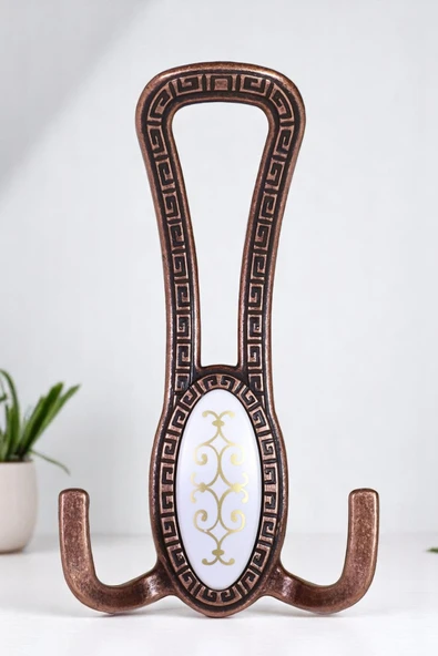 4 ADET Seçil Antik Bakır Metal Portmanto Vestiyer Duvar Dolap Elbise Mobilya Kapı Askısı Askılığı - 6