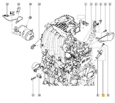 Dacia Dokker Grank Sensör (2017-2022) 1.6 237311KT0A - Resim 2
