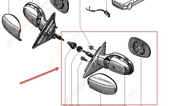 Renault Laguna Kapi Aynasi Sol (1994-1998) 1.8, 2.0 7700410959 ürün görseli