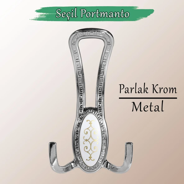4 ADET Seçil Krom Metal Portmanto Vestiyer Duvar Dolap Elbise Mobilya Kapı Askısı Askılığı - 5