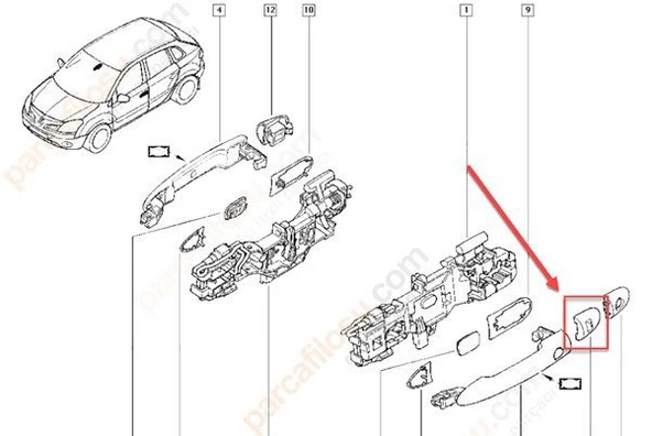 Renault Koleos Kapi Kolu Ön Diş (2009-2012) 2.0 80647JY01A ürün görseli
