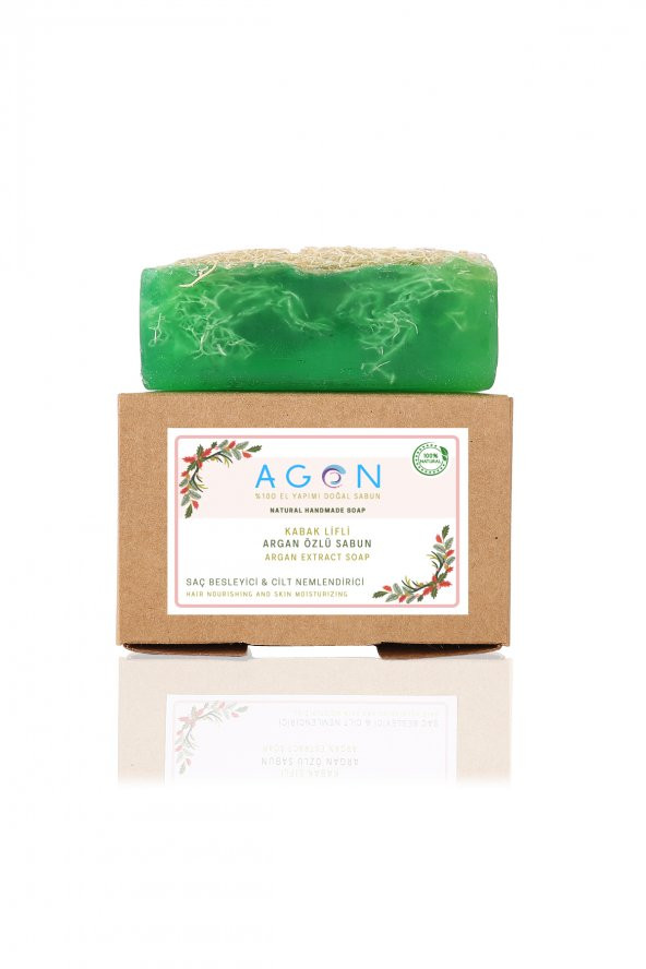 100 El Yapımı Doğal Kabak Lifli Argan Sabunu 120 Gr