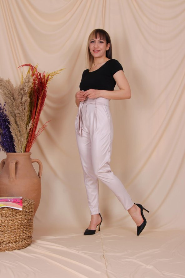 Aktuel Giyim 3721 Yüksek Bel Kuşaklı Pantolon - 8