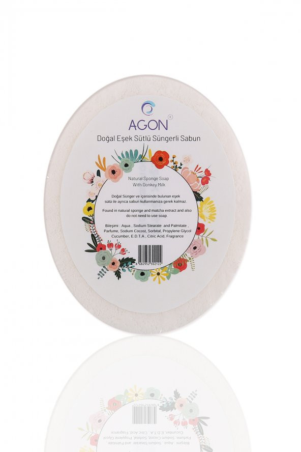 Doğal El Yapımı Eşek Sütü Sabunlu Vücut Duş Süngeri 125 gr