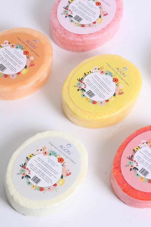 Doğal El Yapımı Keçi Sütü Sabunlu Vücut Duş Süngeri 125 gr - 2