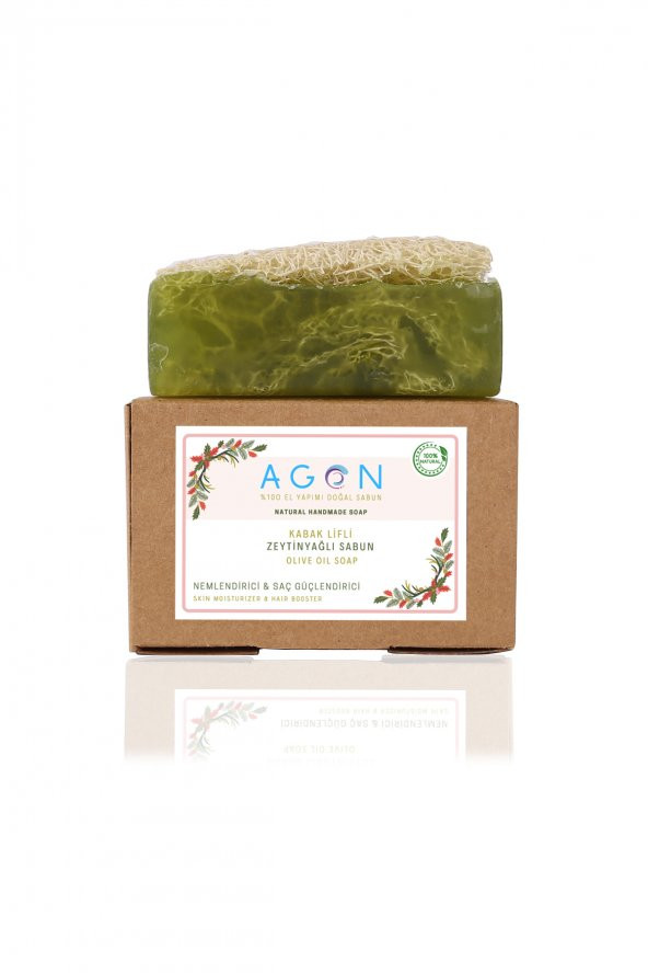 100 El Yapımı Kabak Lifli Doğal Zeytinyağı, Okaliptus ve Lavanta Sabunlu Banyo Seti - 3