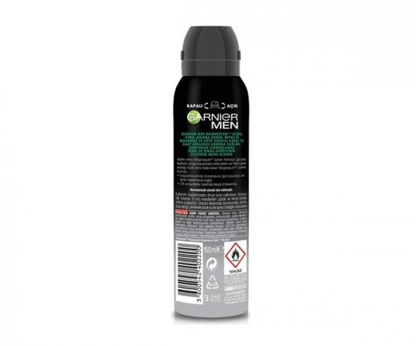 Garnier Men Magnezyum Ultra Kuru Sprey Deodorant 150 ml - 2