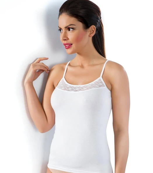 LÜX DRM 3610 Bamboo Dantelli İp Askılı Atlet - 3