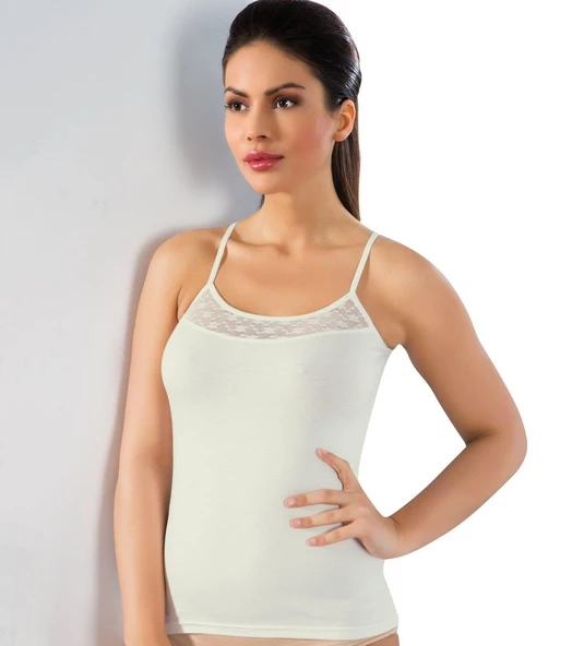 LÜX DRM 3610 Bamboo Dantelli İp Askılı Atlet