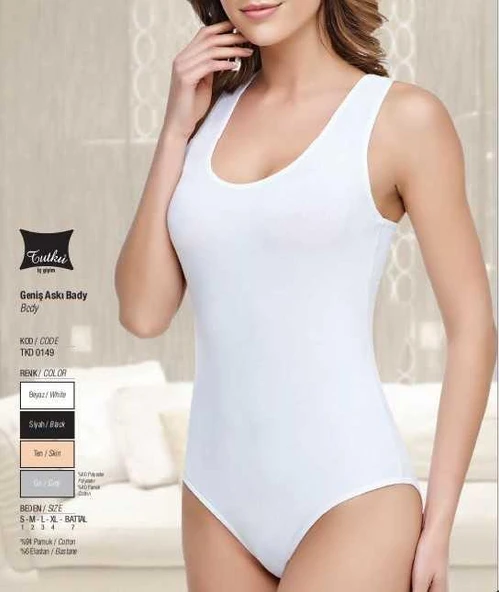 Tutku 0149 Beyaz Geniş Askı Çıtçıtlı Bady ürün görseli
