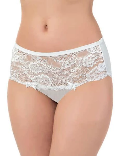 LÜX DRM 2503 Kadın Pamuklu Dantelli Likralı Bato Slip Külot - 5