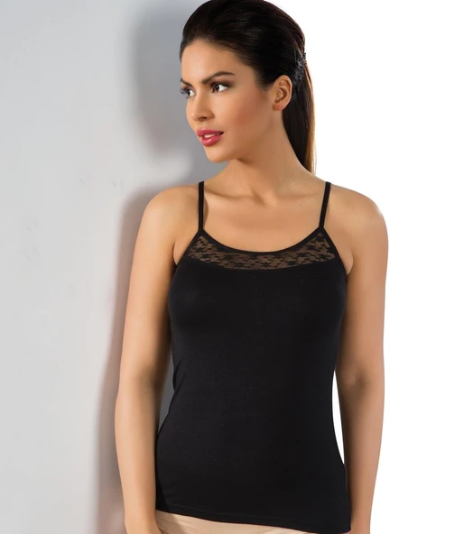 LÜX DRM 3610 Bamboo Dantelli İp Askılı Atlet - 2