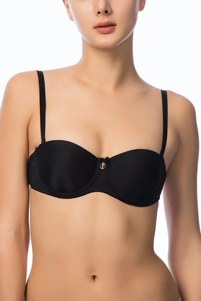 Nbb Kadın Hafif Destekli Kaplı Balenli Sırtı Şeffaf Straplez Sütyen - 6