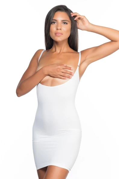 M,I 5060 Kadın Göğsü Açık Elbise Korse Siyah - 5