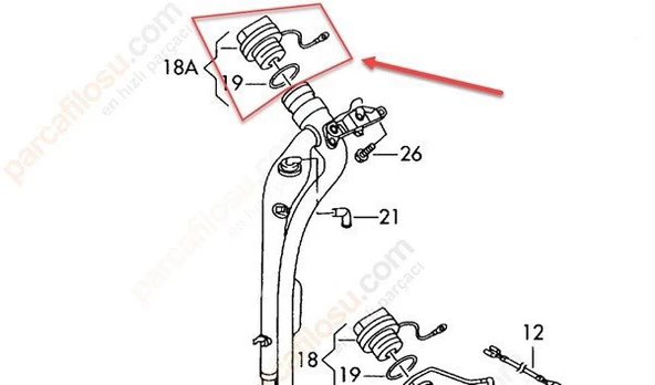Volkswagen Passat Yakit Depo Kapak İç (2004-2011) 2.0, 2.0 TDI, 1.9 TDI 3C0201550F ürün görseli