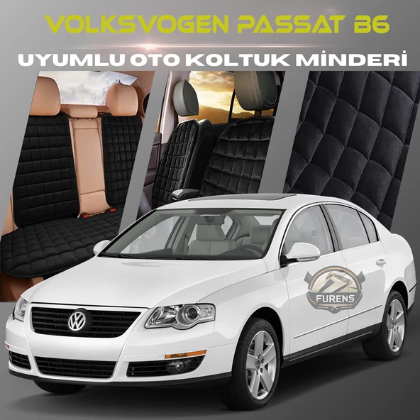 Volksvogen Passat B6 Siyah Renk Tay Tüyü Cepli & Terletmez Sırtlı Oto Koltuk Minder Seti - Koltuk Koruma Kılıfı (ÖN & ARKA TAM SET) ürün görseli 1