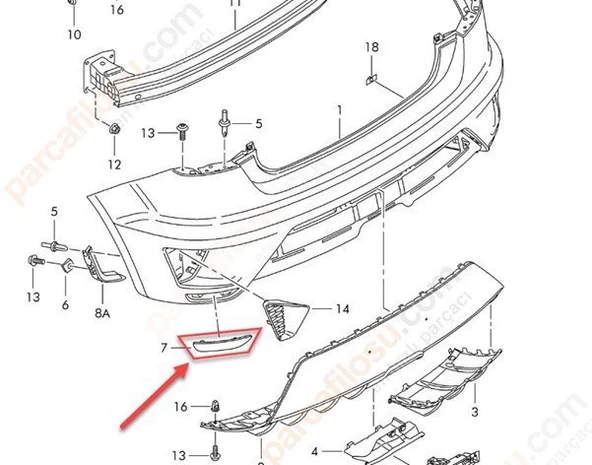 Seat İbiza Arka Tampon Reflektörü (2013-2015) 1.0, 1.4TSI, 1.2 TSI 6J3945105F - Resim 2