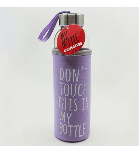 Kişiye Özel İsimli Renkli Kılıflı Cam Su Şişesi 500 ml - 5