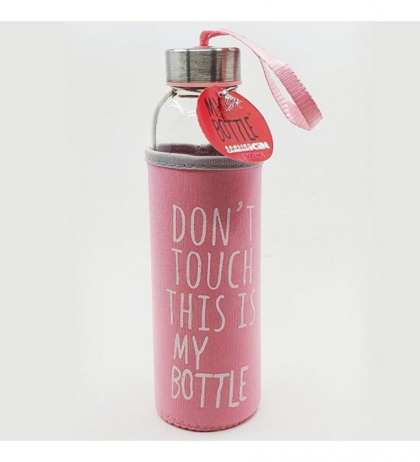 Kişiye Özel İsimli Renkli Kılıflı Cam Su Şişesi 500 ml - 9