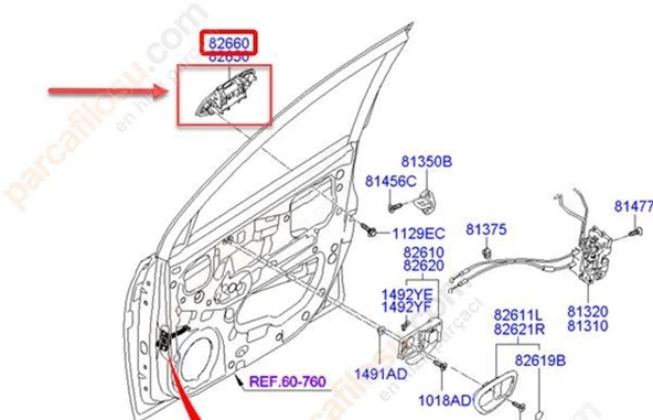 Hyundai İ10 Kapi Kolu Ön Diş (2008-2011) 1.1 826600X060