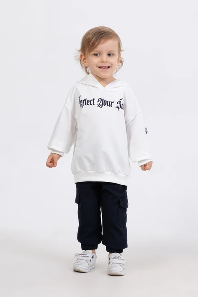 Kapüşonlu Sweatshirtlü Cepli 3 Parça Erkek Çocuk Yelekli Takım - 10
