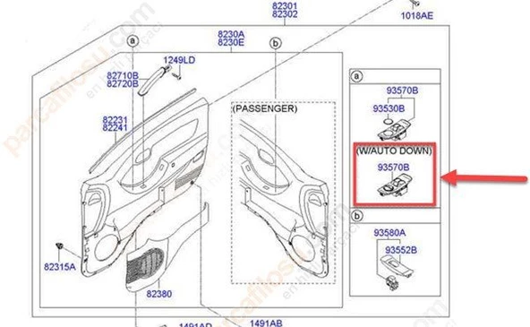 Hyundai H100 Düğme Kapi Ön Cam (2012-2019) 2.5 CRDI 935704F101MP - Resim 2