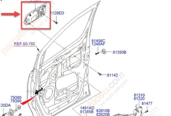 Hyundai H1 Kapi Kolu Ön Diş (2008-2011) 2.5 CRDI 826604H000CA