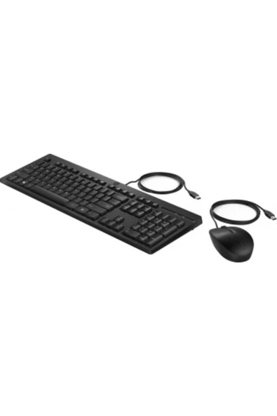 HP 225 286J4AA USB Kablolu Klavye ve Mouse Seti - Siyah - 2